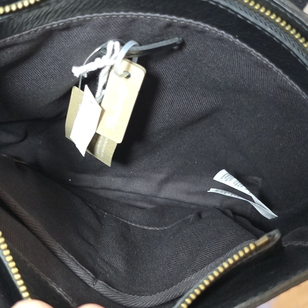NWT Madewell Black Cow Leather Zip Top Transport Crossbody Bag Top Handle Purse - Picture 9 of 15